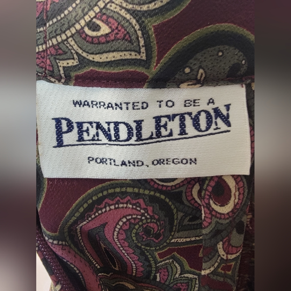 Vintage Pendleton Multicolor Paisley A-Line Skirt Size 6 - Picture 7 of 9